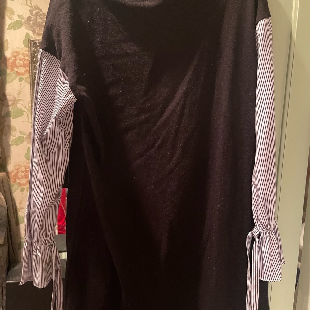 Black and White Striped Sleeve dress